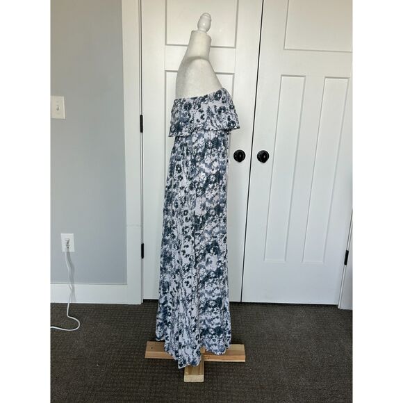 Navy and White JAPNA Brand Strapless Maxi Dress Size, XS Tie-dye Look - Picture 6 of 7